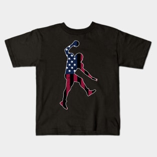 American Football Player USA Flag Gift Kids T-Shirt